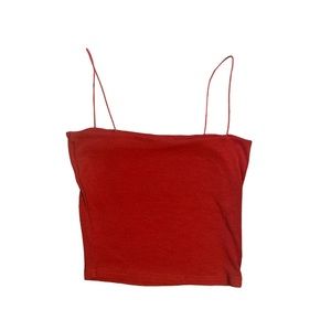 Double layered red cami S cotton
